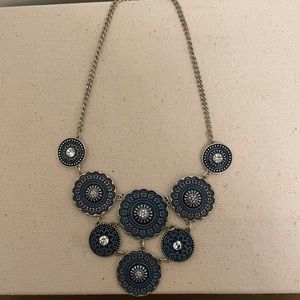 Blue and Silver Disk Necklace